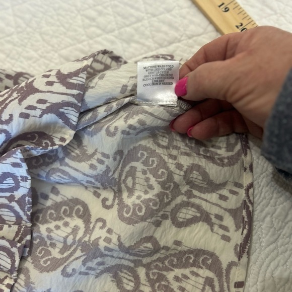 Fred David Cream/Lavender Print Tunic. Size 2X #Career #Casual - Picture 9 of 9